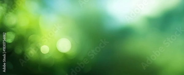 Fototapeta The Green Bokeh Abstract Nature Background with Soft Light and Blurred Leaves