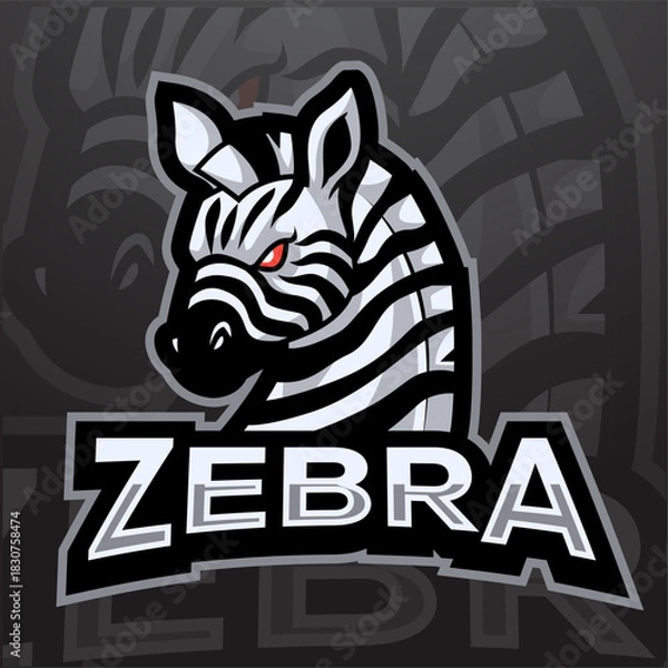 Obraz Zebra esport mascot logo design