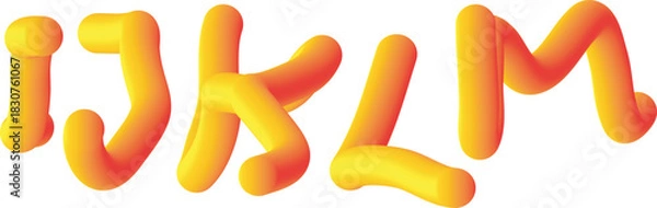 Obraz Soft rounded 3D alphabet letters I J K L M in gradient colors