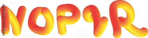 Obraz Vibrant Tubular Letters NOPQR Displaying a Fiery Gradient Effect