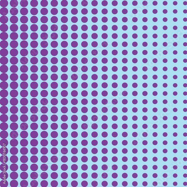 Fototapeta Abstract purple and blue colour monochrome halftone pattern. Comic background. Dotted backdrop with circles, dots, point