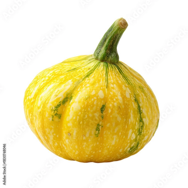 Fototapeta Yellow and green patterned small pumpkin