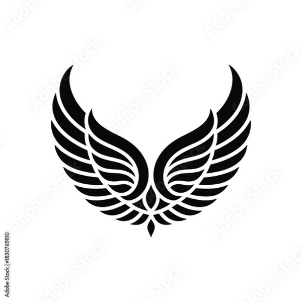 Fototapeta Black stylized wings vector illustration