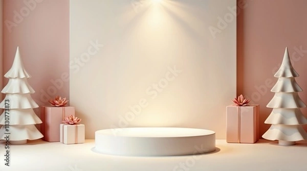 Fototapeta christmas tree and candle