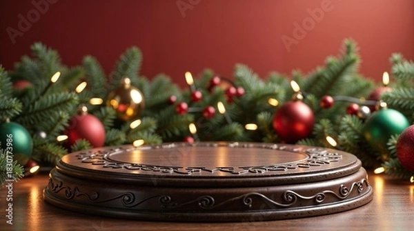 Fototapeta christmas decoration with candle