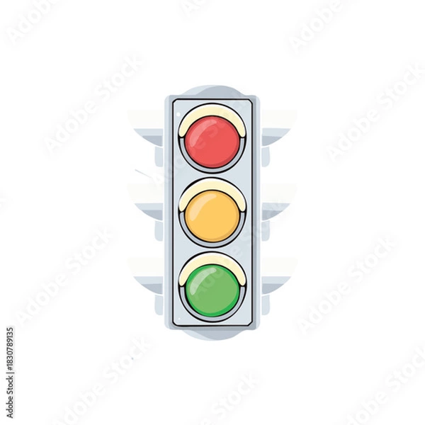 Fototapeta Traffic Signal Light with Red Yellow and Green Circles Controlling Vehicle Flow