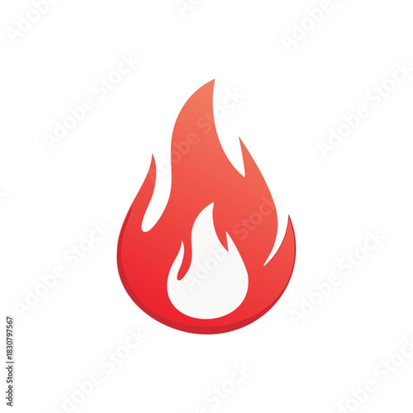 Obraz Stylized Red and Orange Flame Icon with Gradient Effect