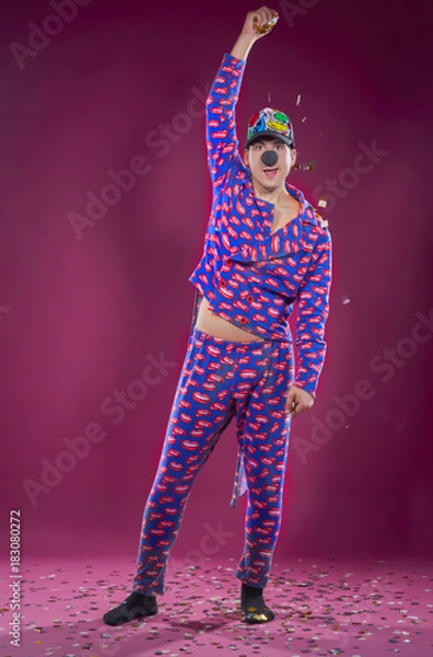 Fototapeta Clown in pajamas background isolated