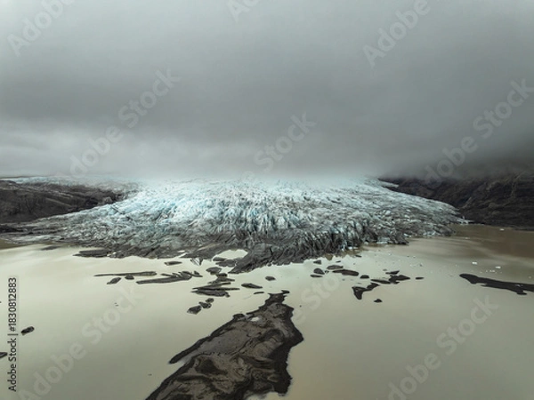 Obraz Aerial view of a glacier in Iceland