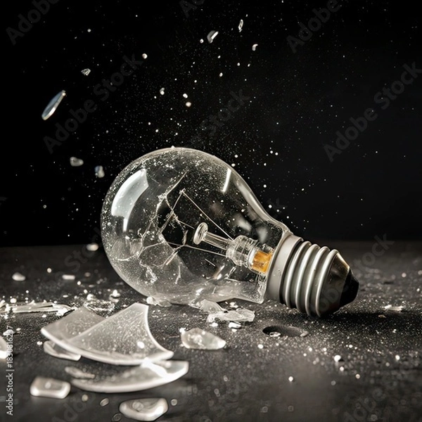 Obraz light bulb on black background