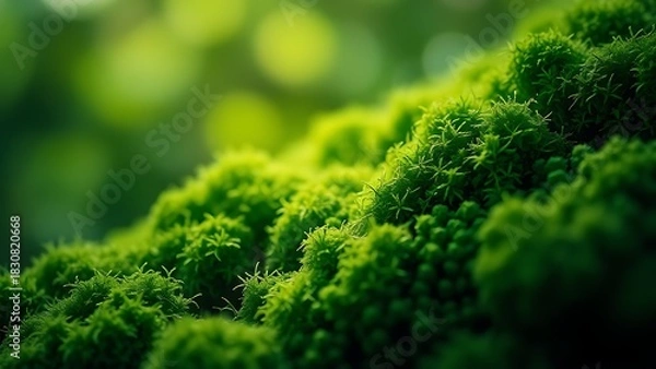 Obraz Abstract green textures blending with nature, evoking an environmental and serene mood.