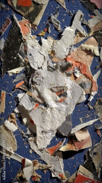 Fototapeta Abstract Textured Background of Torn Paper Layers