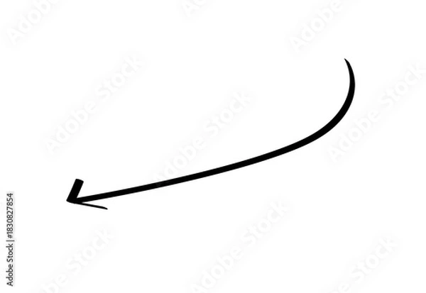 Fototapeta Black marker–style arrow icon on a transparent background