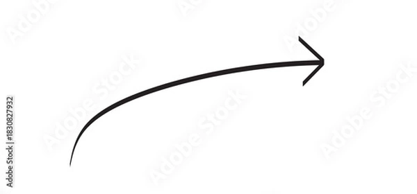 Fototapeta Black marker–style arrow icon on a transparent background