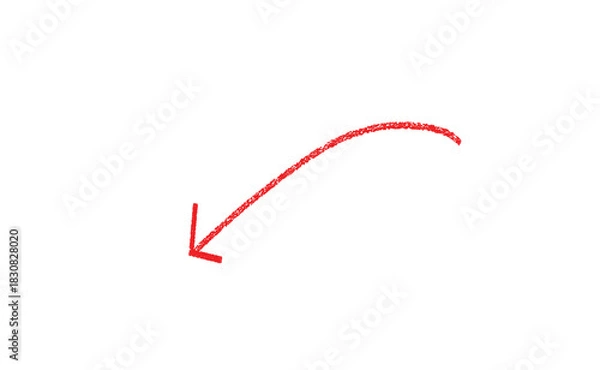 Fototapeta Red marker–style arrow icon on a transparent background