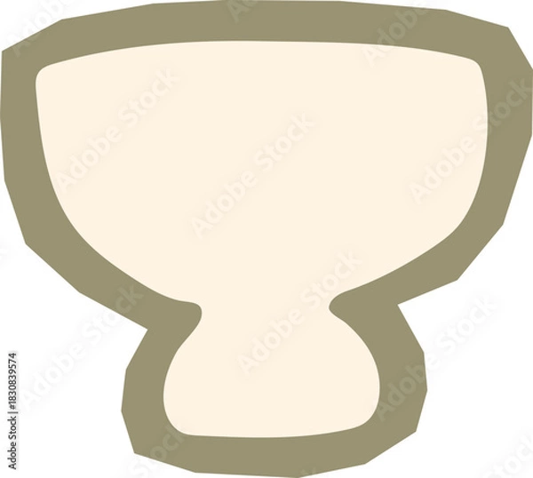 Obraz Wide ceramic bowl or short pottery vase shape beige and sage green boho interior element