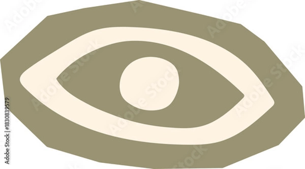 Obraz Mystic open eye symbol sage green abstract boho spiritual element for logo or branding