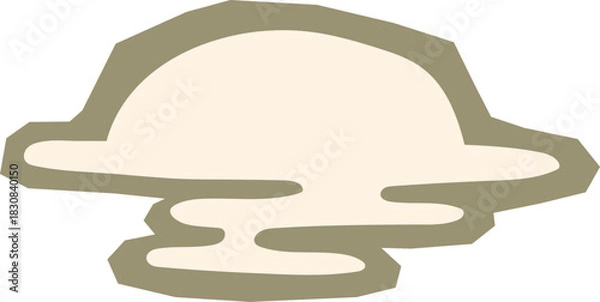 Obraz Abstract sunset over water or horizon line beige and sage green boho landscape element