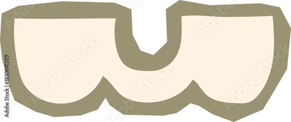 Obraz Abstract geometric U-shape or bridge form beige and sage green boho element for pattern design