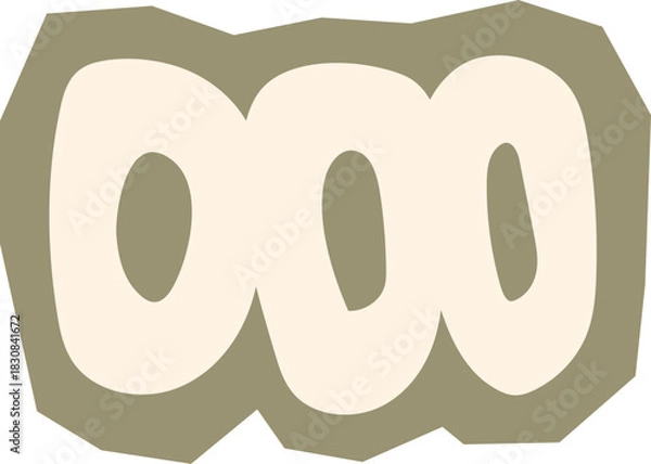 Obraz Geometric abstract chain link or three loops shape beige and sage green boho element for pattern