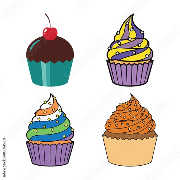 Obraz Universal Minimal Outline Vector Icon Set