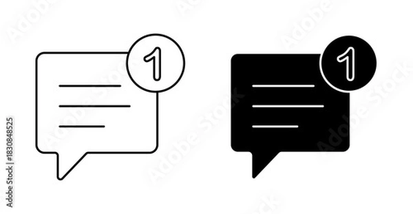 Obraz Message Notification Icon, New Alert Bubble Vector for App