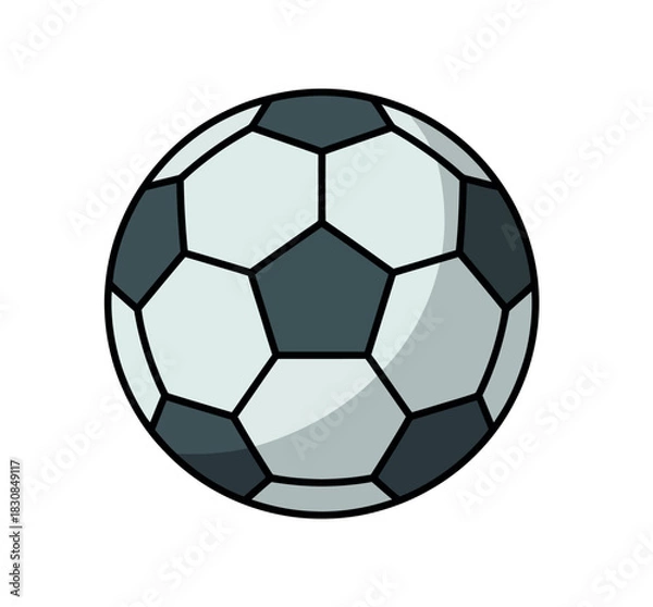 Obraz A classic black and white soccer ball is depicted on a white background, ready for a game.