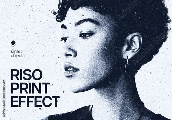 Obraz Grunge Risoprint Photo Effect Mockup