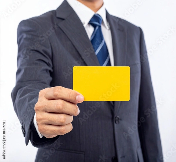 Obraz イエローカードを出すビジネスマン