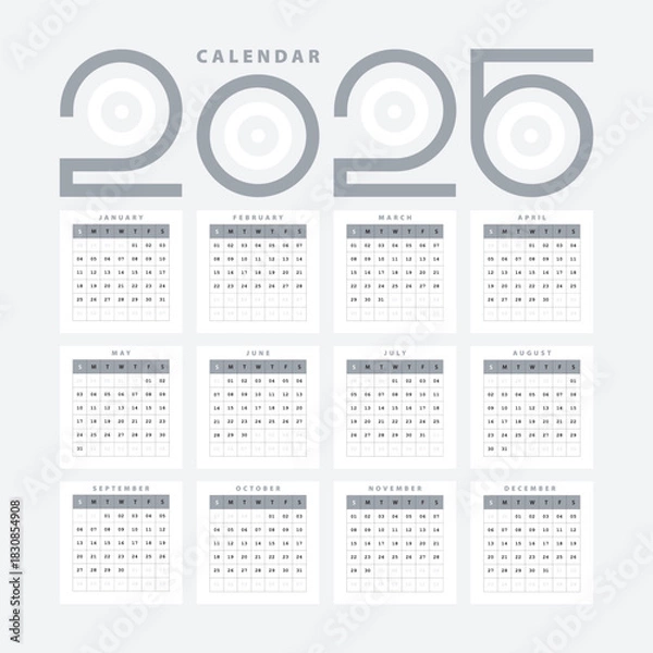 Obraz Simple Vector Calendar 2026
