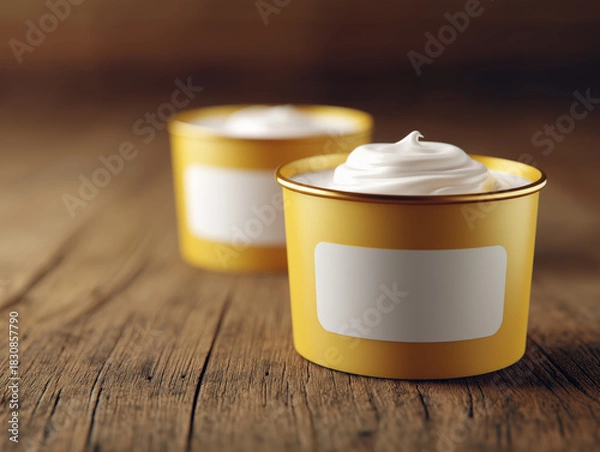 Obraz Vanilla Cream Dessert in Gold Cup