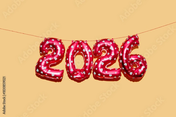 Obraz balloons display number 2026 as the new year