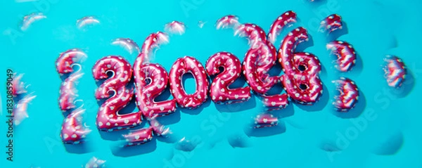 Obraz  kaleidoscopic 2026 number, panoramic