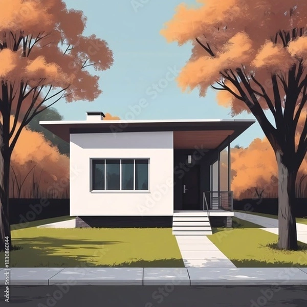 Obraz 住宅の外観パース、イラスト