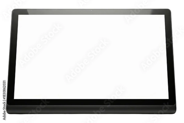 Fototapeta Modern black digital display device with blank screen on a transparent background