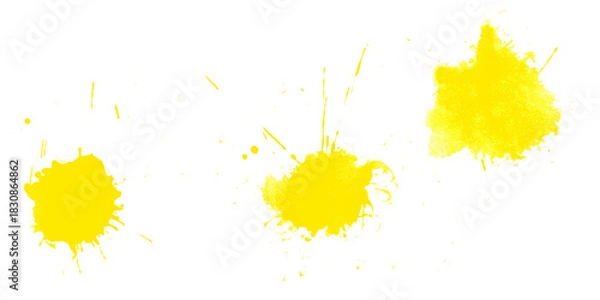 Obraz 3 gelbe Kleckse - Sammlung von Farbspritzern