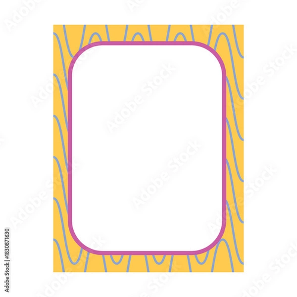 Fototapeta Colorful retro decorative frame border abstract shape vector illustration