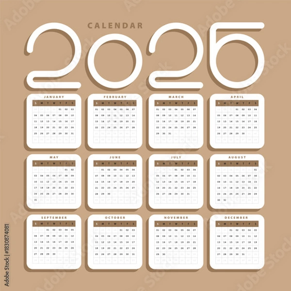Obraz Simple new year Calendar 2026
