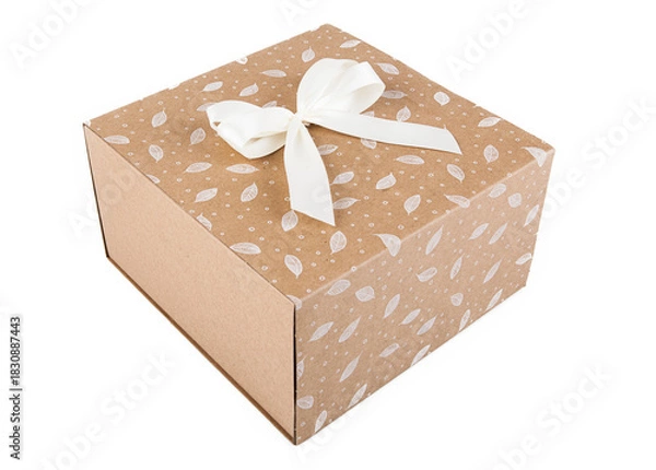 Obraz Gift box isolated on white background. Clipping path included.