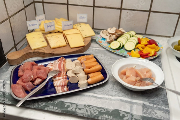 Obraz Tischgrillzutaten