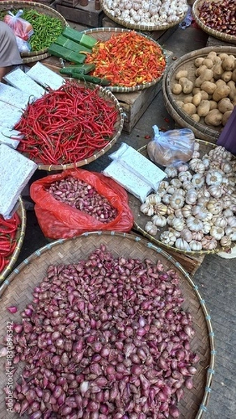Obraz spices and herbs in a market