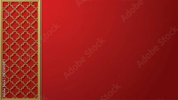 Obraz red background with golden frame
