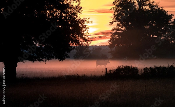 Obraz sunset on the river
