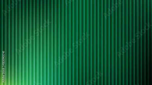 Fototapeta Abstract vertical green stripes with subtle gradient and light effects