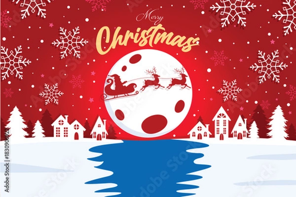 Obraz Merry Christmas greetings vector design