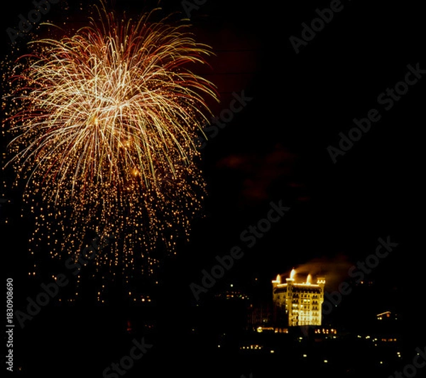 Obraz fuochi di artificio a gstaad svizzera