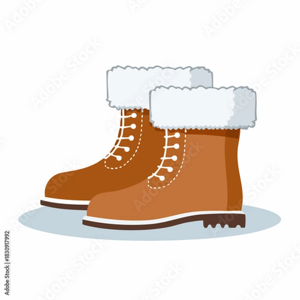 Obraz Flat Design Winter Boots Icon