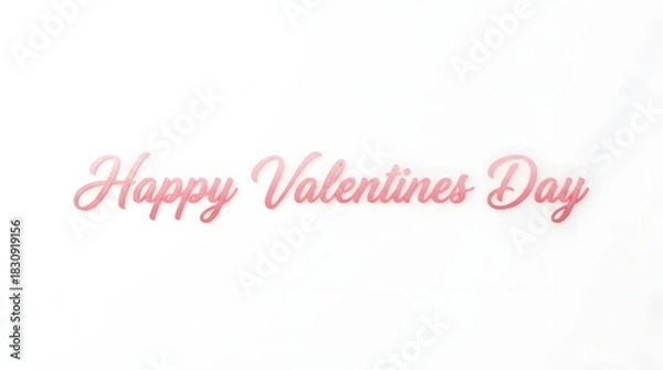 Obraz Elegant happy valentines day calligraphy in pink gradient on white background