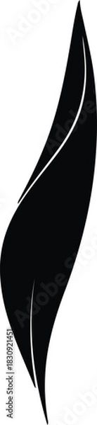 Fototapeta Illustration single black leaf simple design silhouette vector