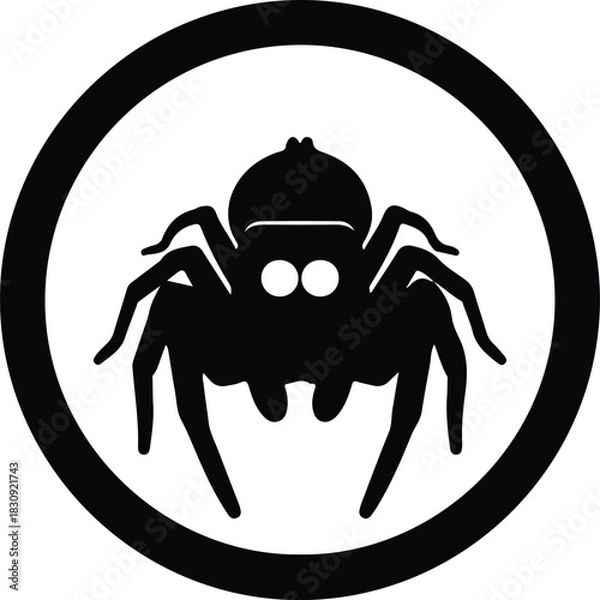 Fototapeta Illustration spider vector icon in a circle silhouette vector